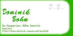 dominik bohm business card
