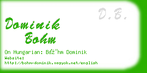 dominik bohm business card